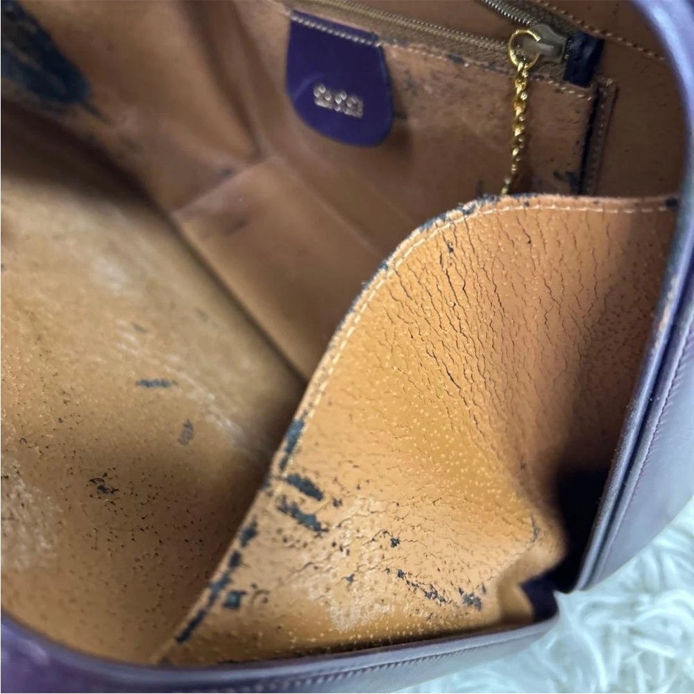 Gucci Dark Purple Leather Box Bag with Gold Hardware - Picture 15 of 16